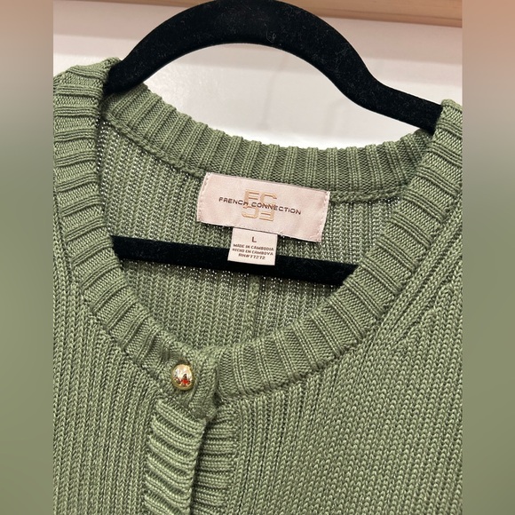 French Connection Ribbed Button-Front Sweater Dress - Picture 6 of 11